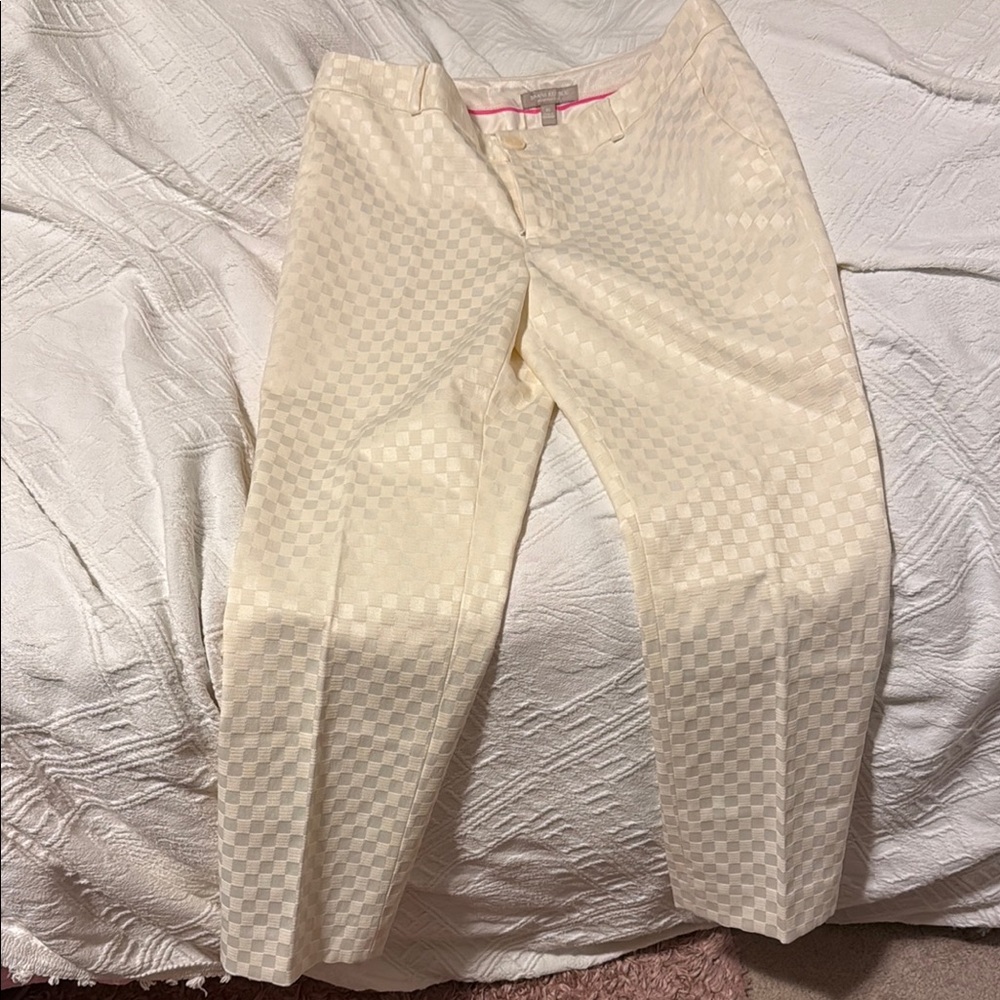 Banana Republic Cream Straight Leg Pants